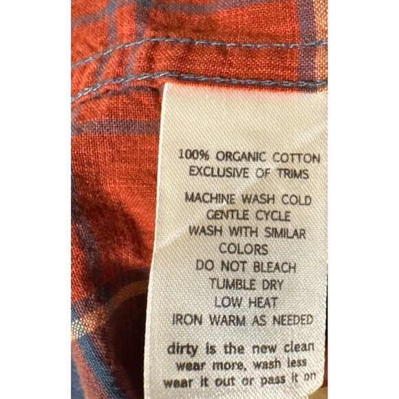 Toad & Co Men’s Medium Plaid Short Sleeve Button Up Casual Shirt BlueRed RN40733 - Picture 5 of 8